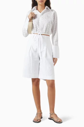 قميص قصير بتطريزات إنجليزية قطن