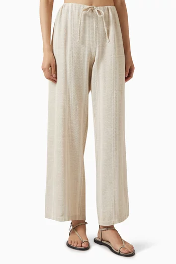 Lounge Striped Drawstring Pants