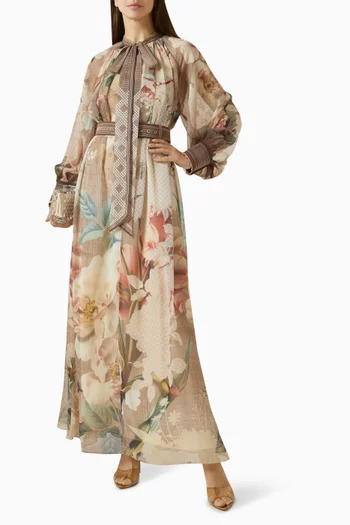 فستان كارمن بحزام شيفون