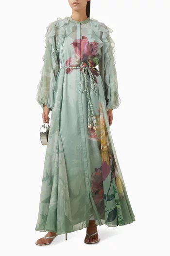 فستان لومفلاور بحزام شيفون