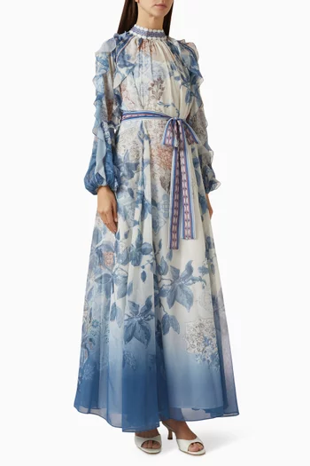 فستان لوميرو بحزام شيفون