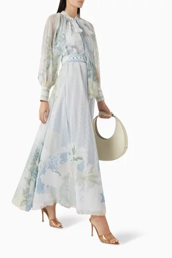 فستان ميزومي بحزام شيفون