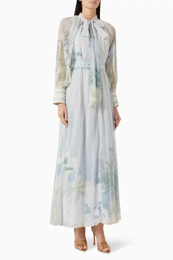 فستان ميزومي بحزام شيفون