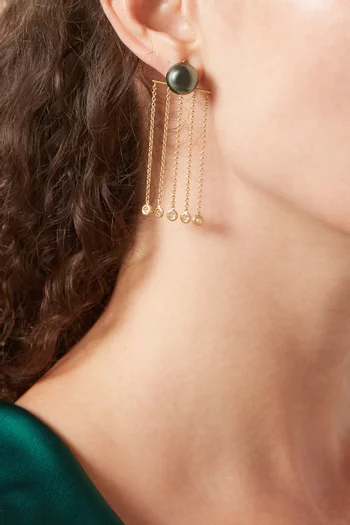 Zoja Elegance Pearl & Diamond Earrings in 18kt Gold