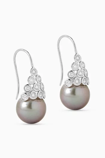 Mirandole Pearl & Diamond Earrings in 18kt Gold