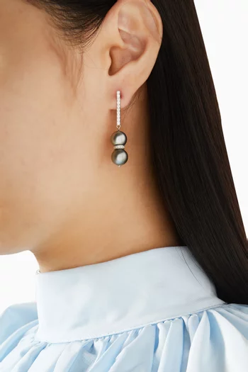 Amulet Pearl & Diamond Earrings in 18kt Gold