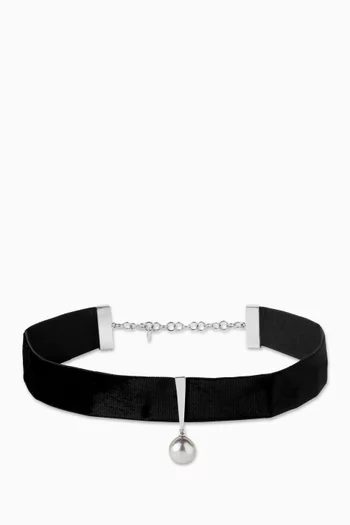 قلادة رقبة مزينة بلؤلؤ مخمل