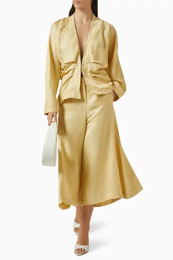 Wide-leg Culotte Pants