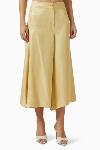 Wide-leg Culotte Pants