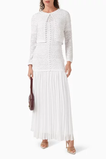 كارديغان منسوج مزين بتطريزات