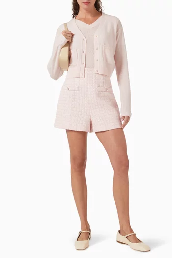 سترة منسوجة بفتحة رقبة V‏