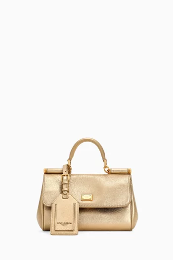 Mini My Sicily Top Handle Bag in Metallic Leather