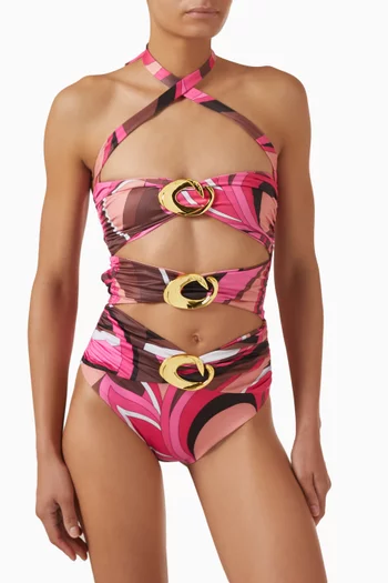 لباس سباحة دايموند هيلو قطعة واحدة بفتحات