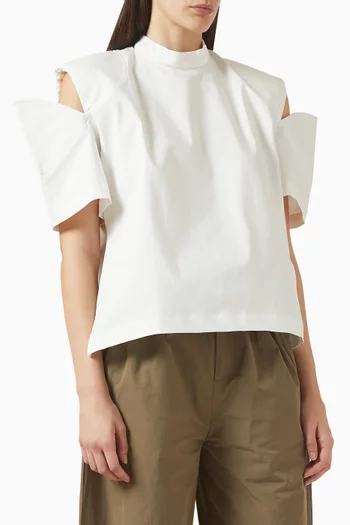 Cut-out T-shirt in Twill