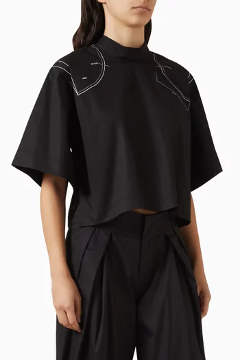 Shoulder Pad-print T-shirt