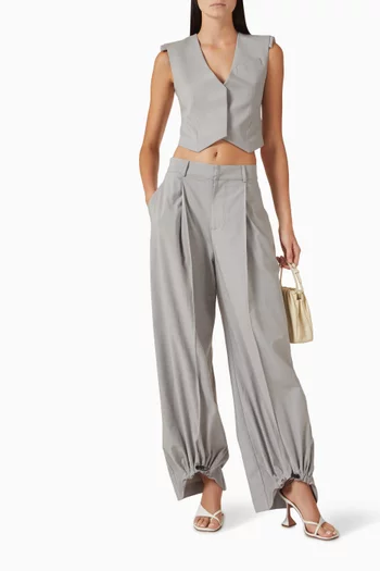 Padded Shoulders Cropped Vest