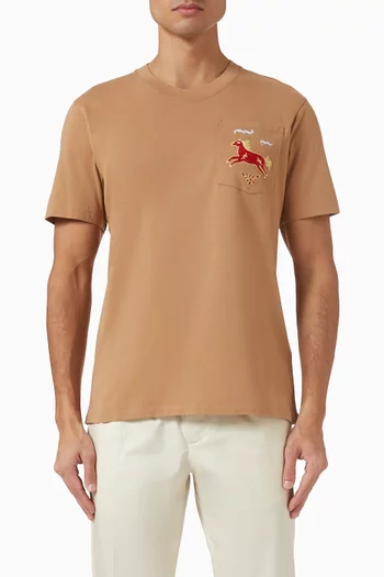 Horse-print T-shirt in Cotton