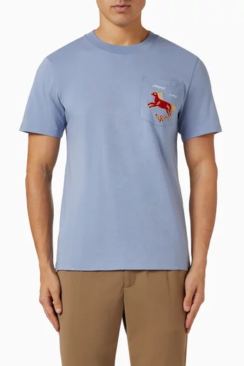 Horse-print T-shirt in Cotton