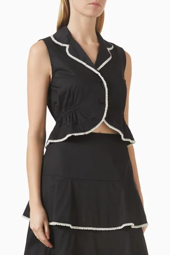 Bead-embellished Top in Cotton