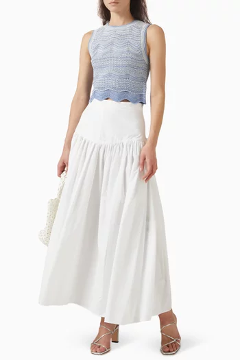 بلوزة دافي قصيرة ومنسوجة من مزيج فيسكوز