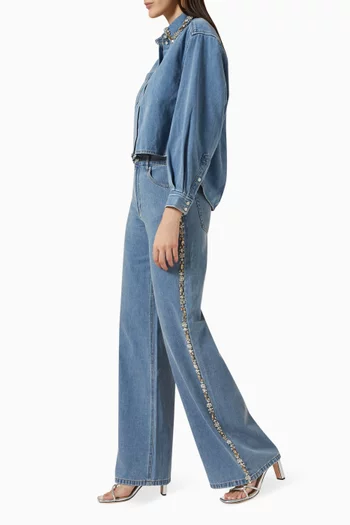 Calix Rhinestone-embellished Jeans in Denim