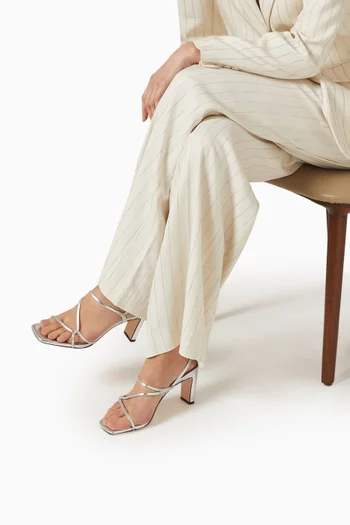 Faye 80 Sandals in Metallic Leather