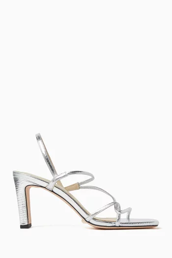 Faye 80 Sandals in Metallic Leather