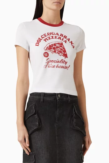 تي شيرت بطبعة قطن وجيرسيه