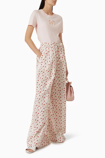 تي شيرت مطرز بشعار حرفي DG‏ قطن وجيرسيه