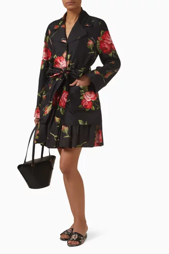 Rose Bouquet-print Vanity Shirt in Twill