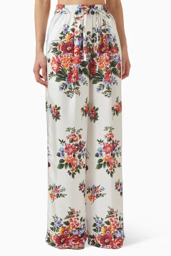 بنطال بنقشة زهور قطن