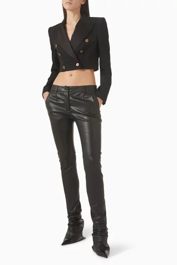 جاكيت بصفي أزرار صوف غابردين