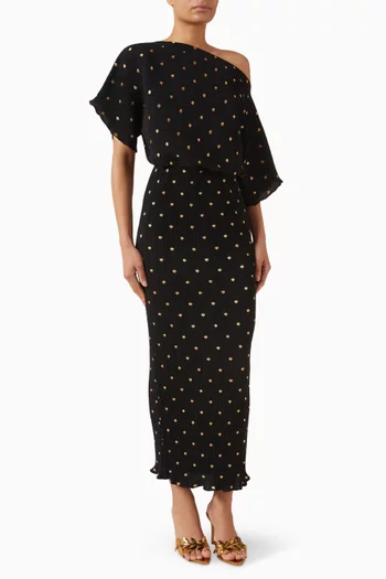 فستان تيلي بطيّات بليسيه