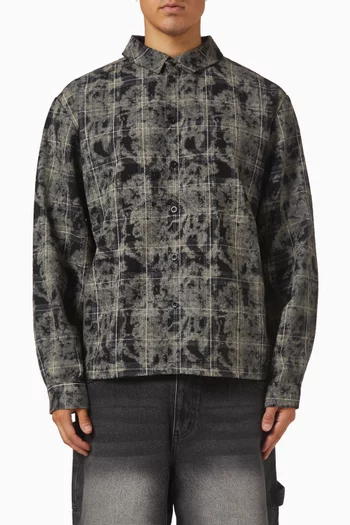 قميص فلانيل بنقشة مربعات قطن