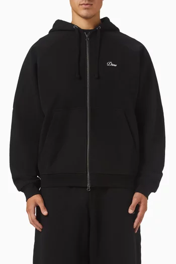 Cursive Small Logo Zip Hoodie in Cotton-fleece