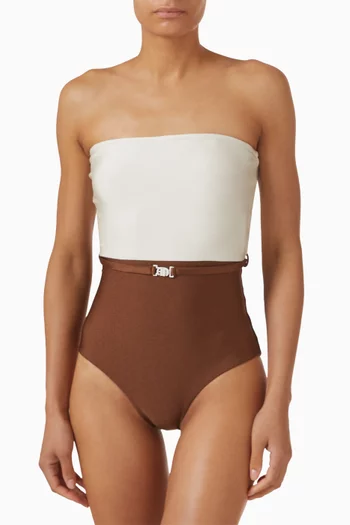 Bi-color One-piece Swimsuit