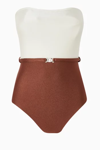 Bi-color One-piece Swimsuit