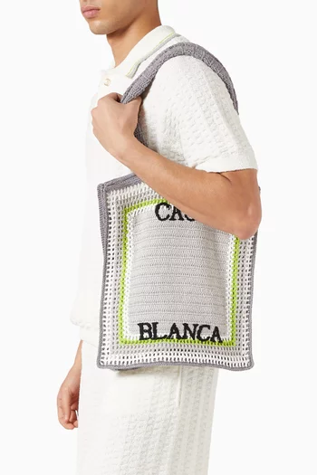 حقيبة كروشيه مخططة ومنسوجة