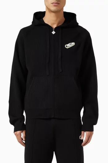 Ribbed Hoodie in Merino Wool