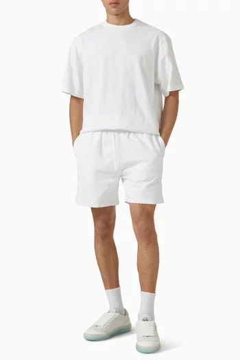 شورت رياضي برقعات بحروف شعار الماركة قطن عضوي