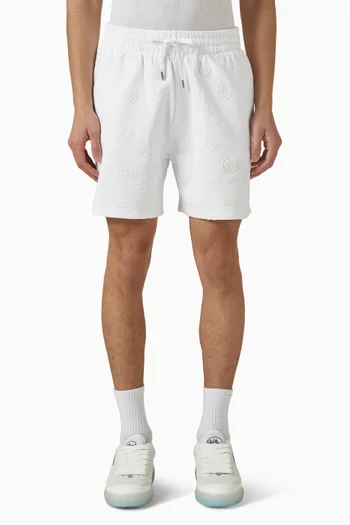 شورت رياضي برقعات بحروف شعار الماركة قطن عضوي