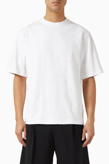 تي شيرت فضفاض بحروف شعار الماركة قطن عضوي