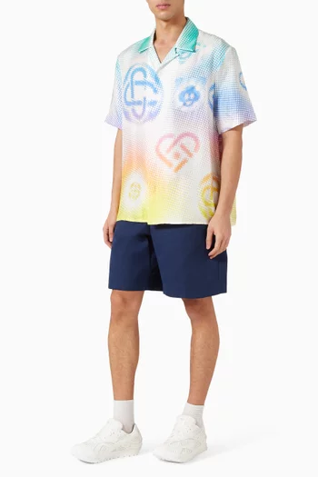 قميص هافتون بشعار الماركة حرير