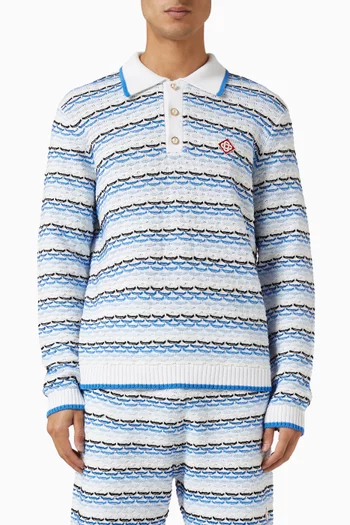 تي شيرت بولو قطن بغرزة معلقة