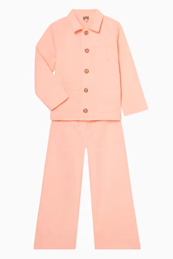 Button-down Jacket in Cotton-denim