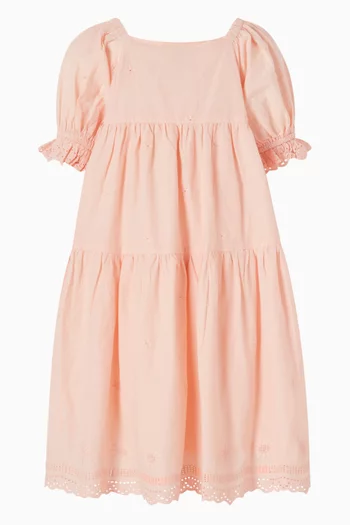 فستان بأكمام منفوخة قطن