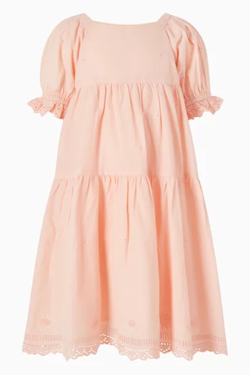 فستان بأكمام منفوخة قطن