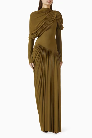 فستان سهرة باولينا ليكرا مالاي وقماش شبكي