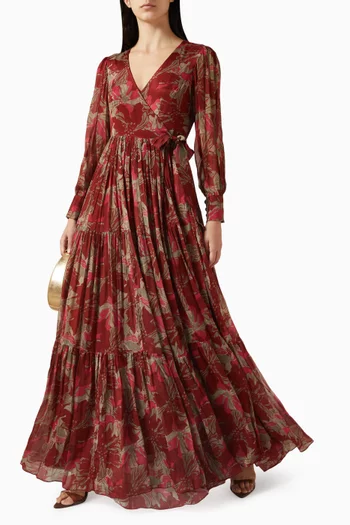Floral-print Wrap Maxi Dress