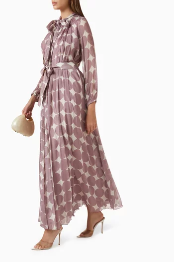 Polka-dot Printed Maxi Dress